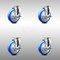 Service Caster 5 Inch 316SS Blue Polyurethane Wheel Swivel Top Plate Caster Set with Brake SCC SCC-SS31620S514-PPUB-BLUE-TLB-4 - alternate 1